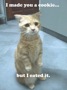I made you a cookie, but I eated it.